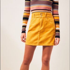 PacSun Yellow Corduroy Skirt